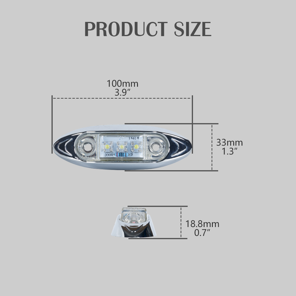 مصباح LED Mini الأبيض مع مدي الكروم 