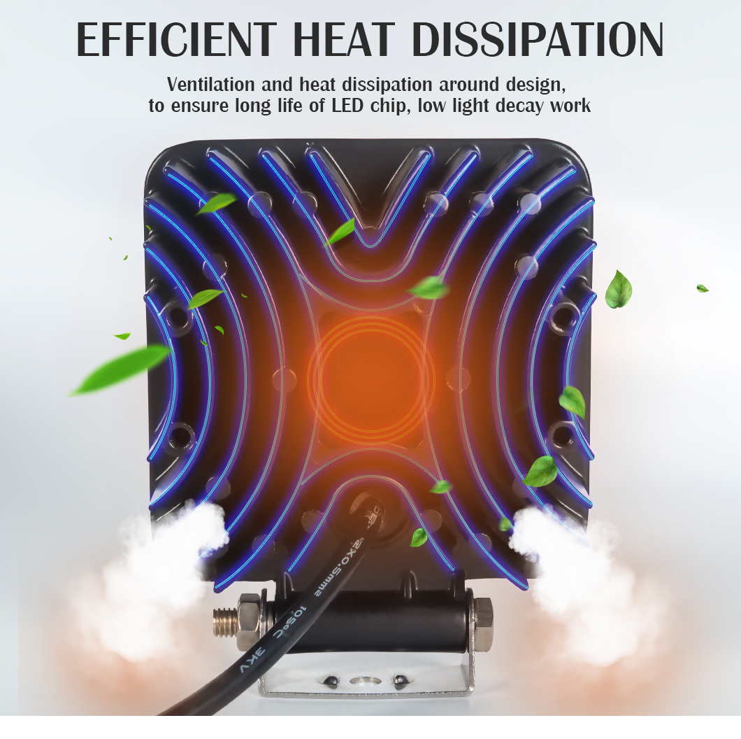 السيارات 48W*2 مصباح عمل مربع LED للشاحنات المضادة للماء