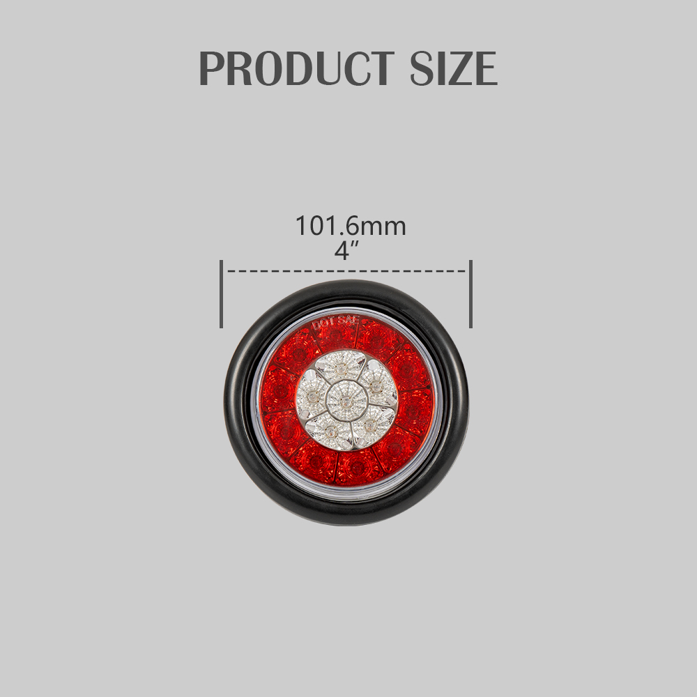 4inch الجولة 3 وظيفة LED LED مصابيح الذيل مقاومة للماء
