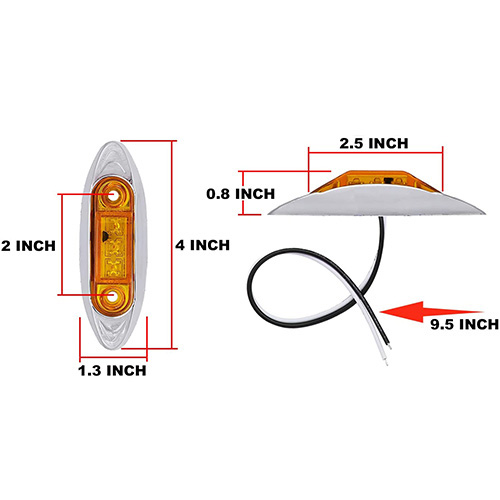 AMBER 24V LED LED LIGHT للشاحنة