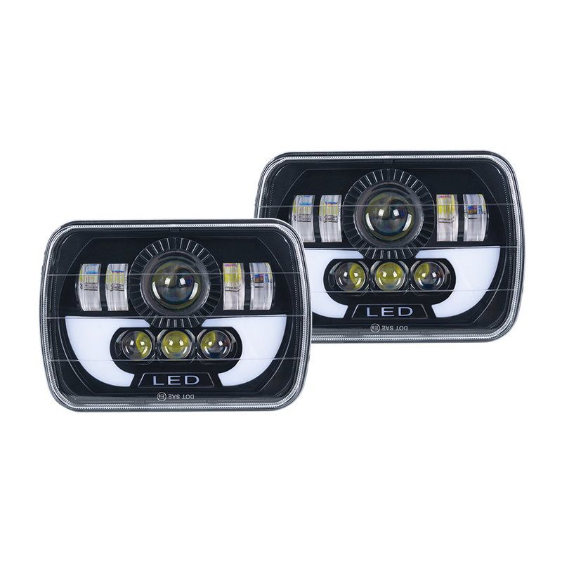 5 × 7 بوصة LED مصابيح الشاحنة المصباح المصابيح الأمامية مع HI/LO شعاع وضوء تشغيل النهار