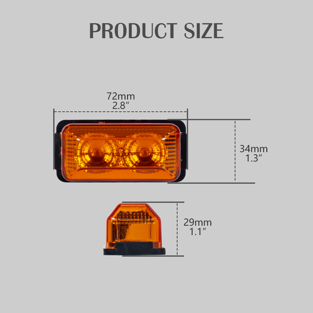 Amber Mini LED Side Marker Light للسيارة