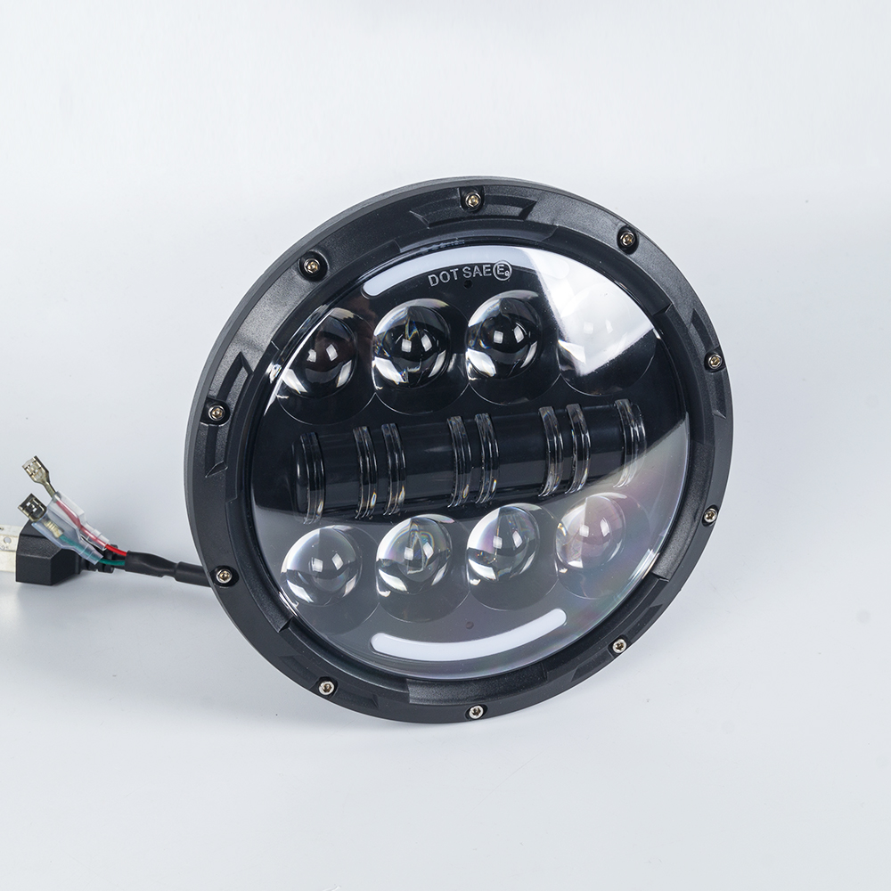 7 "المصباح الأمامي LED لجيب Wrangler DRL مصابيح العمل ذات الحزمة المنخفضة منخفضة
