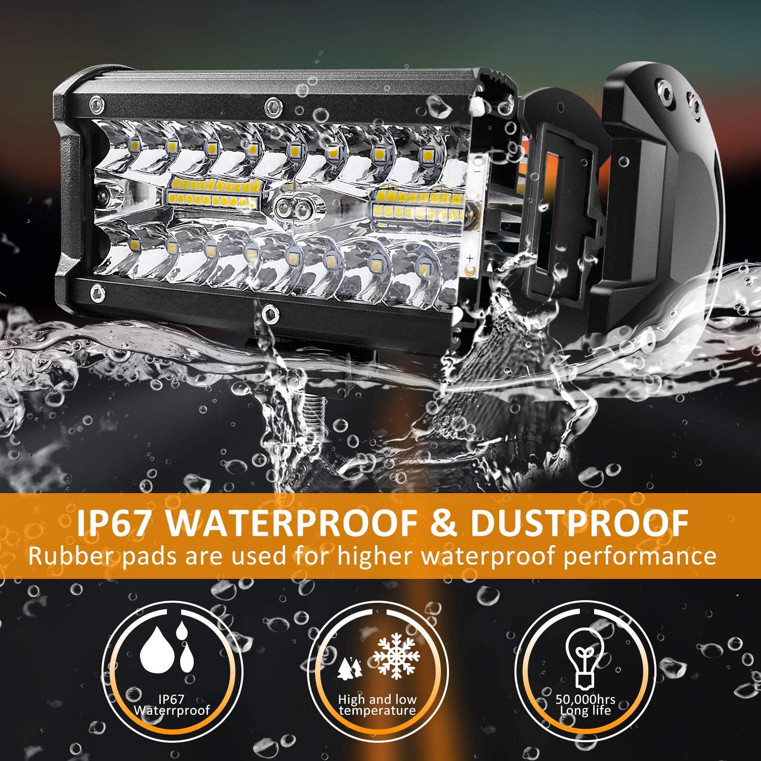 LED 4 بوصة مربع 120W ضوء العمل 