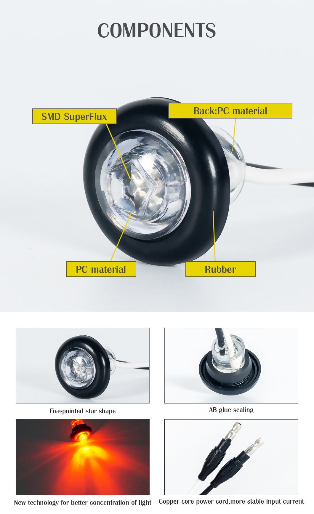 علامة الضوء مضاد للماء. 1.3/4 