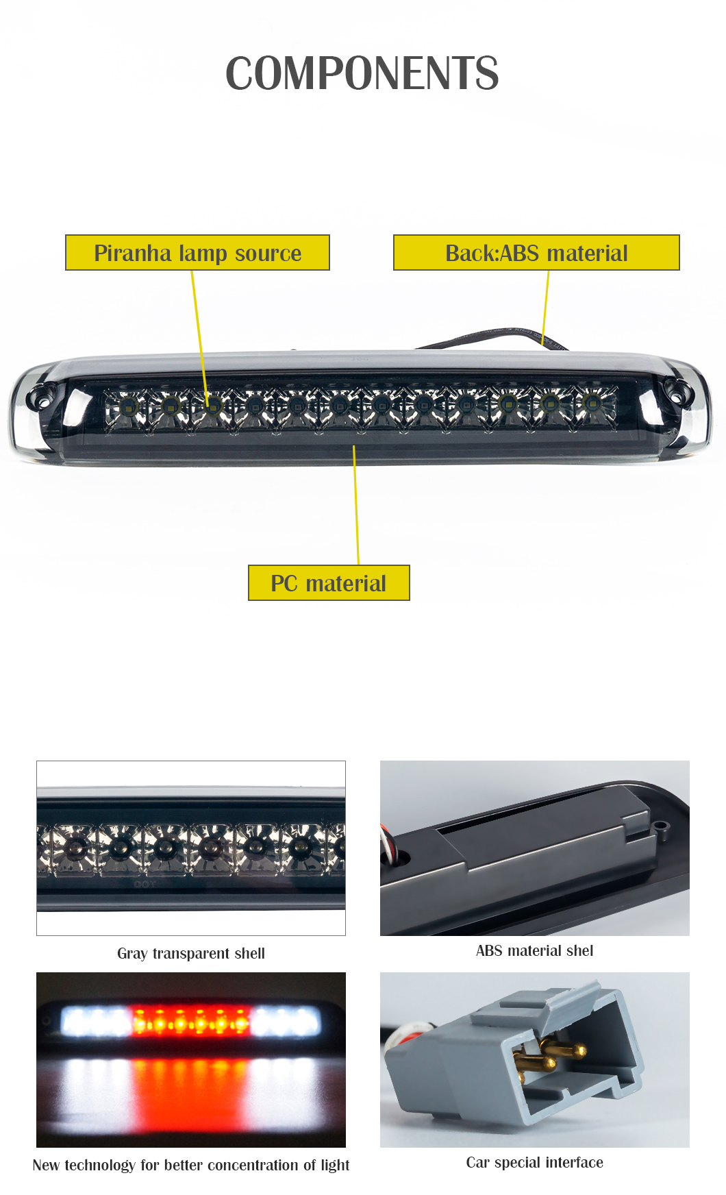 1996 F250 350 450 High Mount Third Brake Lights GX-012WR05SY