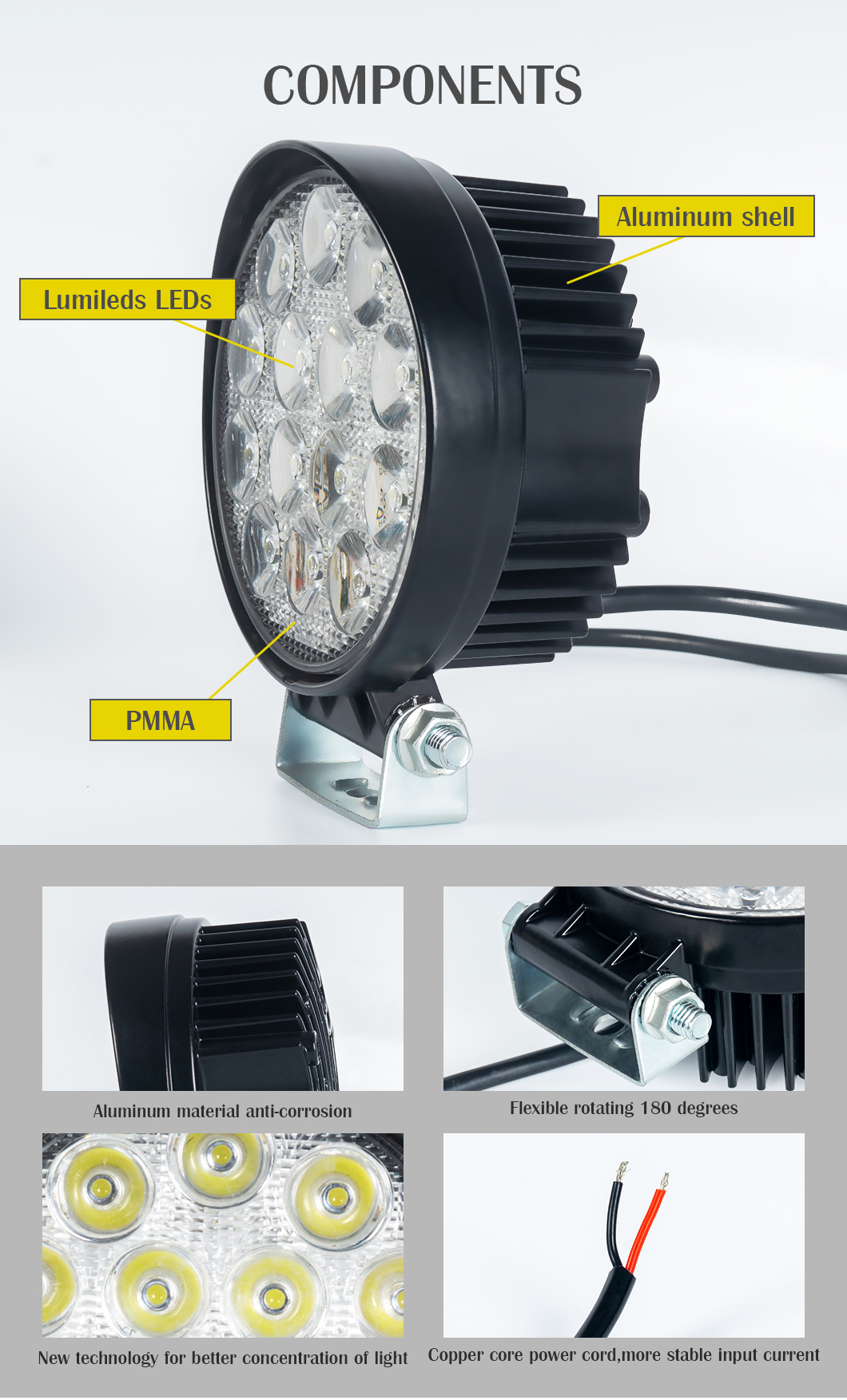 48W*2 2 LED ضوء العمل للشاحنات