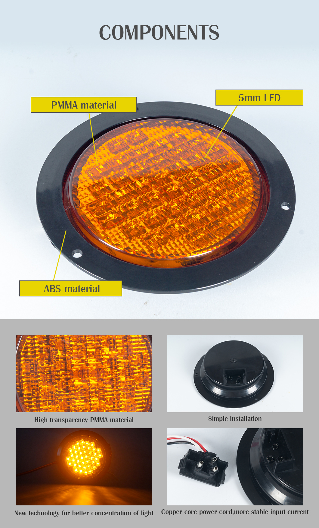 6 بوصة LED ضوء الذيل