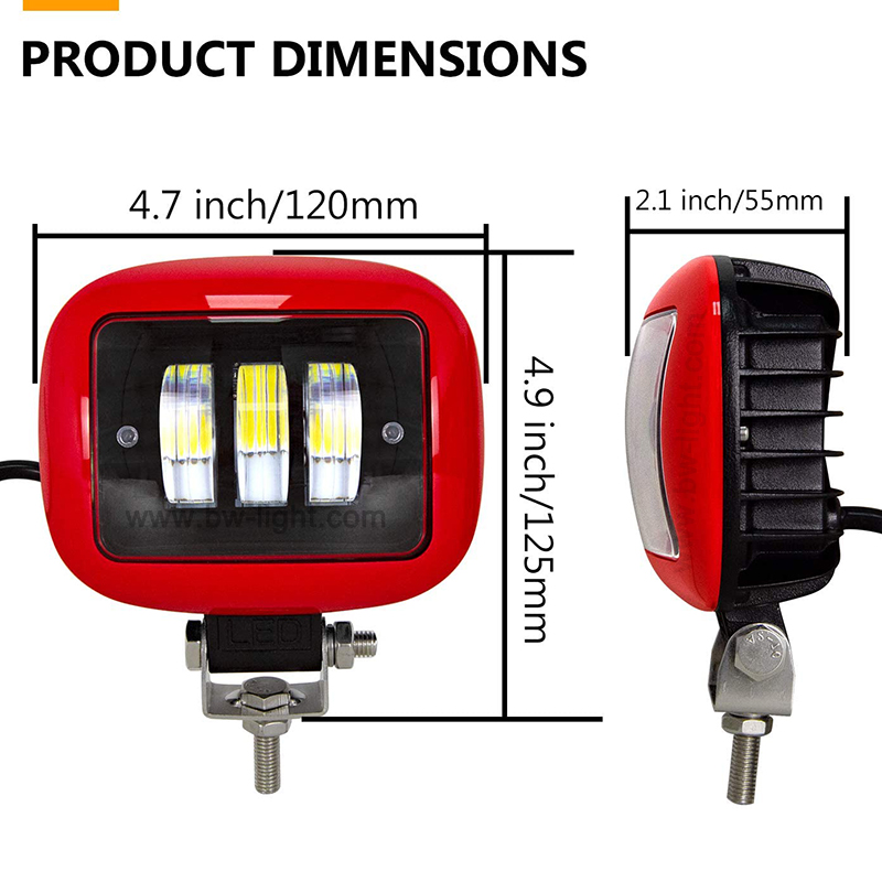 30W Cree Chip Red LED شريط ضوء العمل لمركبة النقل المؤتمتة