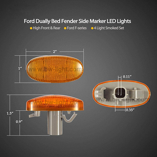 2 بوصة AC12V أصفر LED علامة جانبية