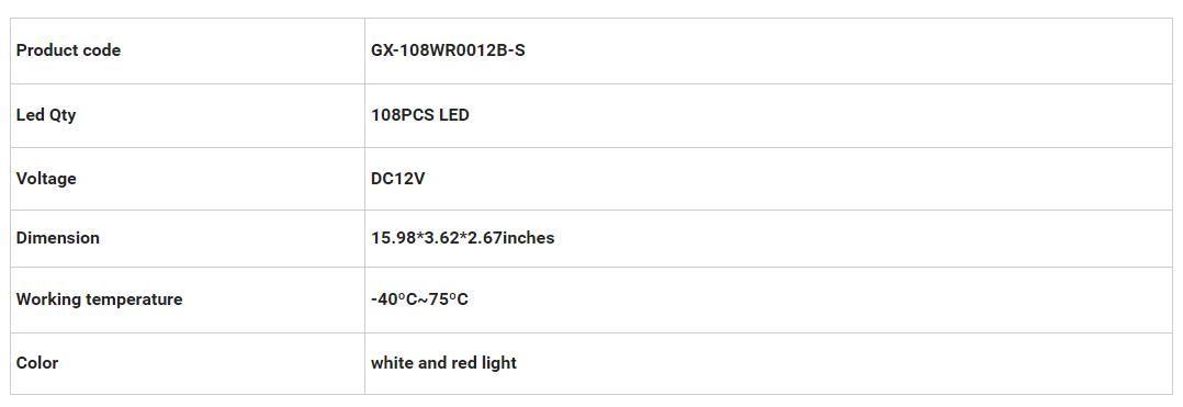 GMC Brake Lights GX-108WR0012B-S