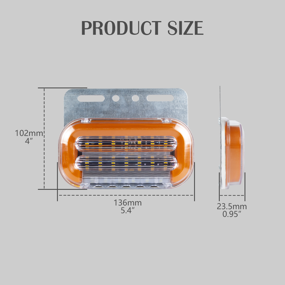 24V Amber شبه الشاحنة مقطورة شحن الشاحنة LED مصابيح علامة متعددة الوظائف