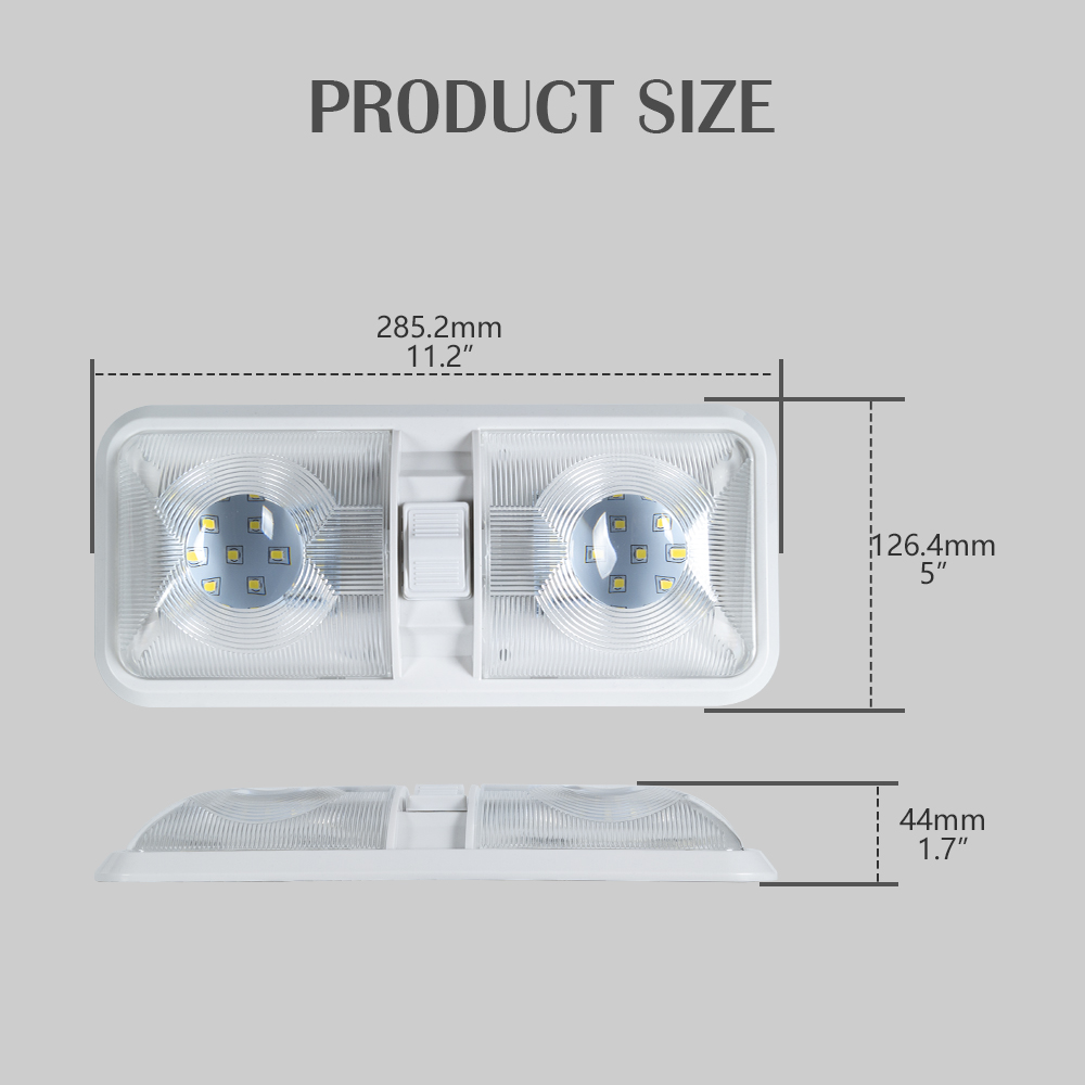 LED الداخلية مزدوجة القبة RV ضوء 
