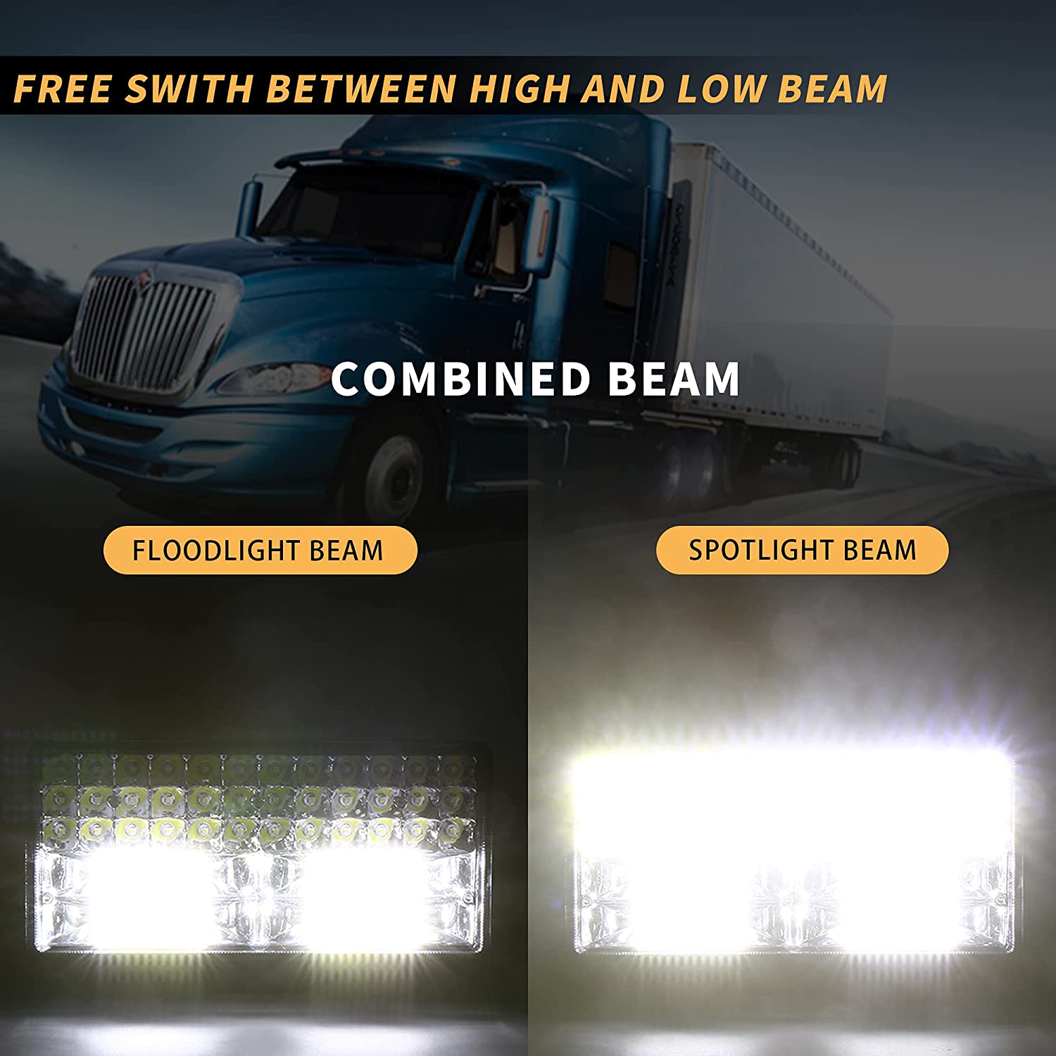 مصابيح عمل مستطيل LED Universal LED للشاحنة