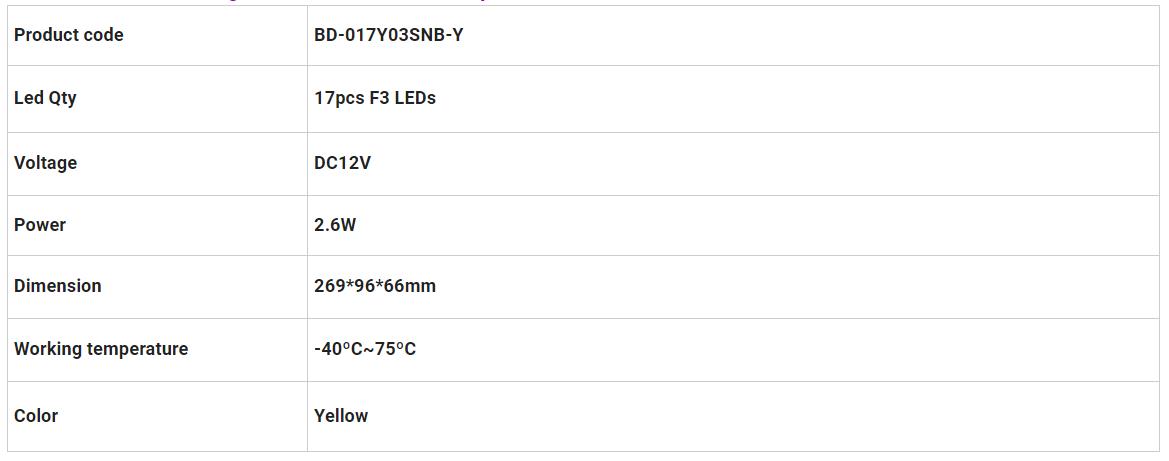 أضواء الشاحنة BD-017Y03SNB-Y