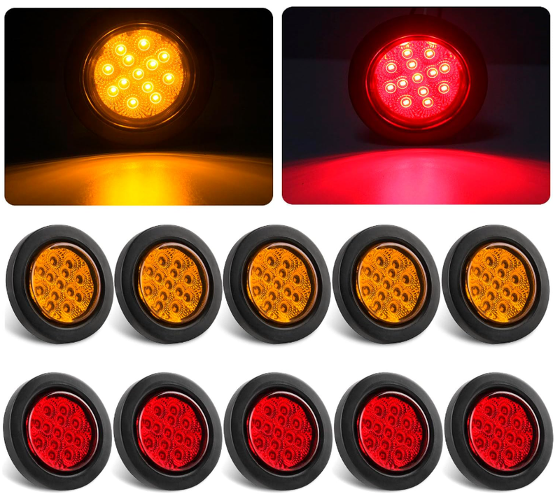 2.5 بوصة مصابيح LED للعلامات الجانبية مصابيح شاحنة مقطورة مستديرة