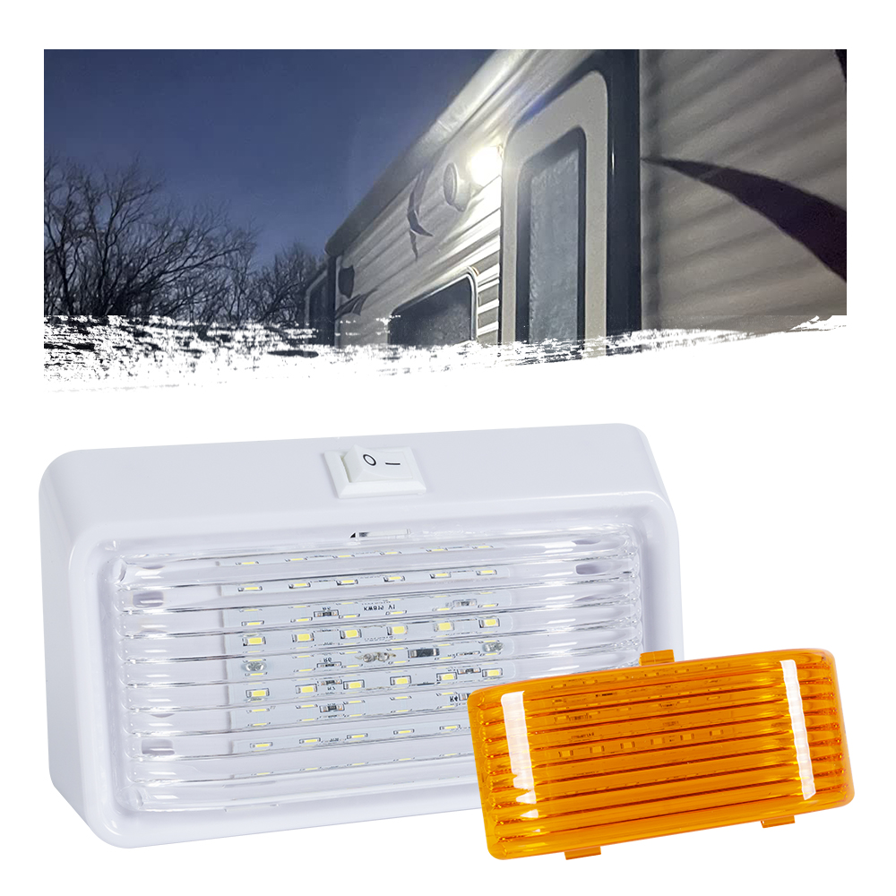 12V مستطيل RV مصابيح المظلة 