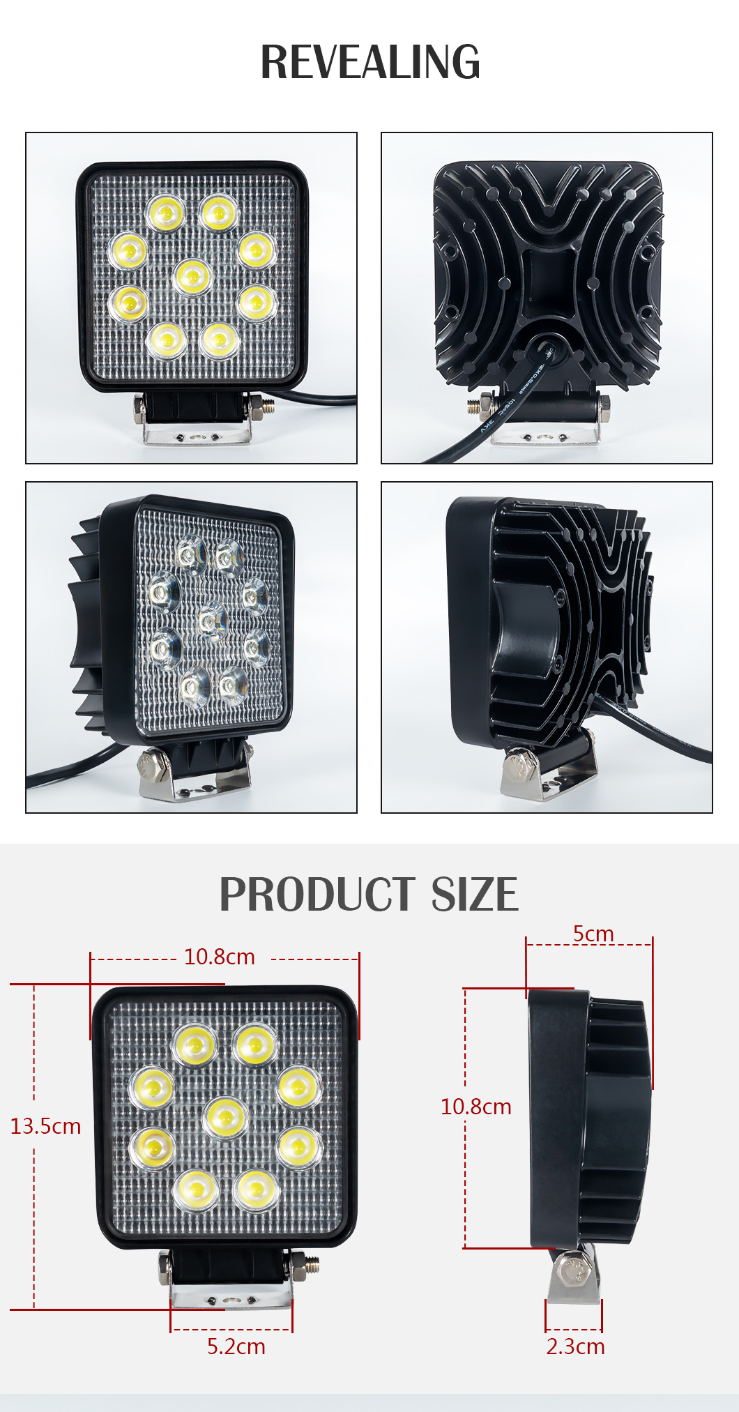 السيارات 48W*2 مصباح عمل LED للشاحنات