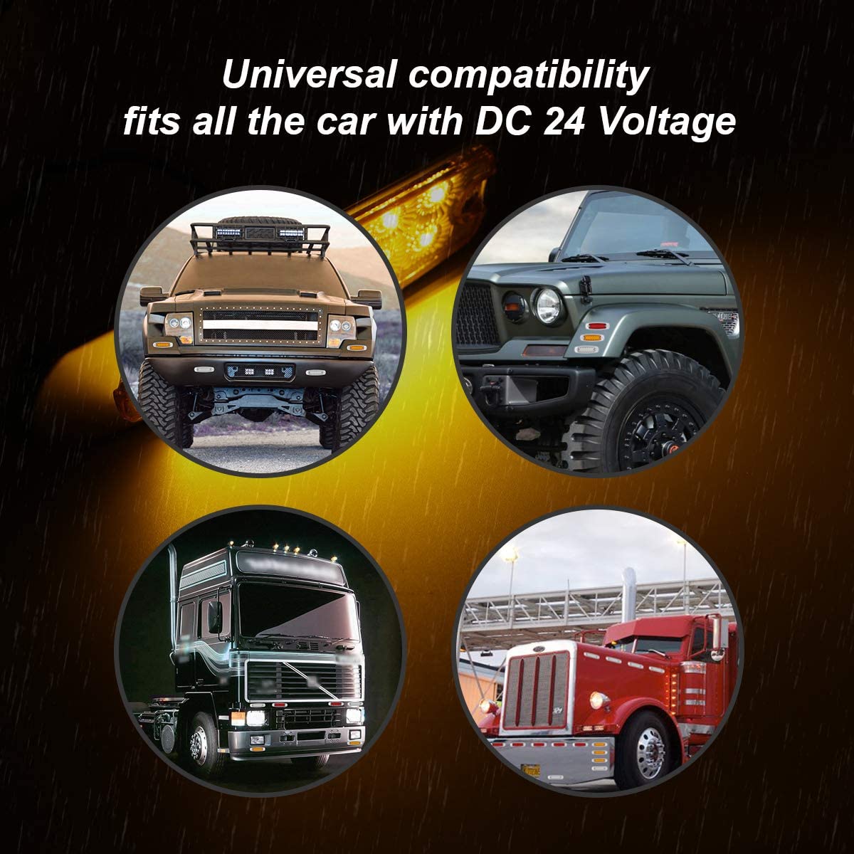 ضوء علامة جانبية LED للشاحنة، ضوء علامة جانبية LED 12 فولت، ضوء علامة جانبية LED كهرماني DC12V، ضوء علامة جانبية LED كهرماني 3/4 بوصة، ضوء علامة جانبية LED DC12V 3/4 بوصة