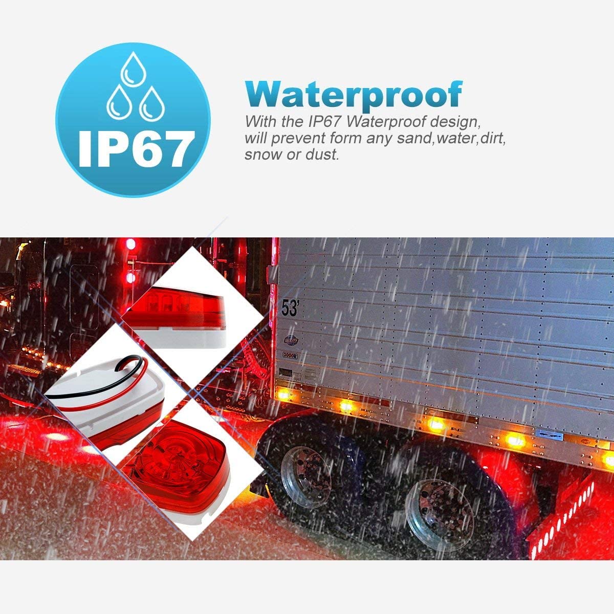 ضوء علامة جانبية LED للشاحنة، ضوء علامة جانبية LED 12 فولت، ضوء علامة جانبية LED كهرماني DC12V، ضوء علامة جانبية LED كهرماني 3/4 بوصة، ضوء علامة جانبية LED DC12V 3/4 بوصة