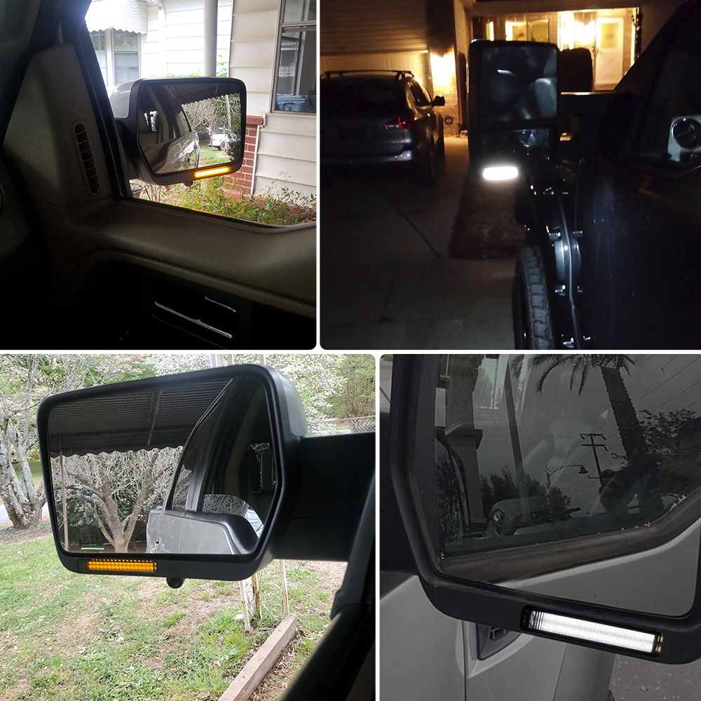 Ford F150 Expedition LED Flash & DRL Side Rearview Mirror Compans Lights (عدسة مدخنة)