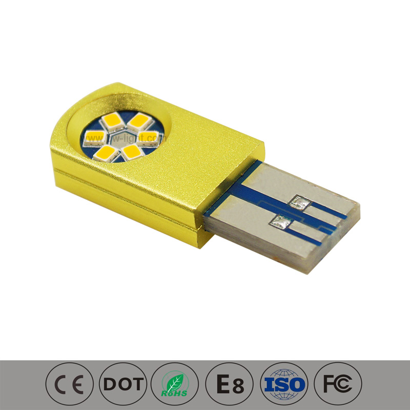 T10 USB LED الصفراء LED المصباح الداخلي